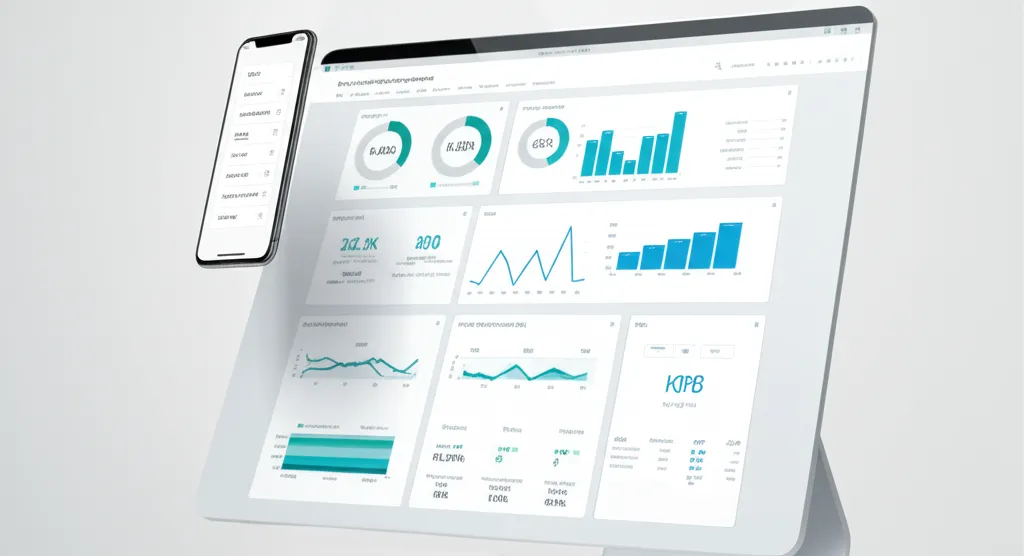 Representação visual de estratégias de marketing digital com gráficos e elementos de análise de dados